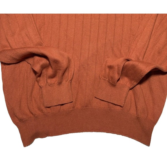 VALDA By Toscano Mens Crewneck Knit Sweater Pullover Orange Small MADE IN ITALY - Picture 3 of 9